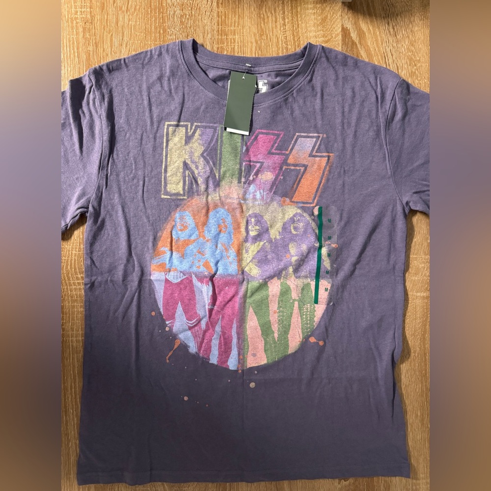 Kiss Short Sleeve Tee - Purple with Multi-Color Graphic